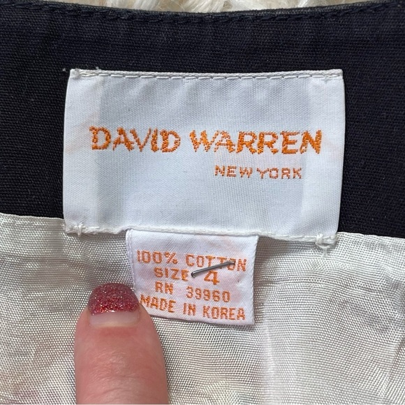 Vintage David Warren bow accent puff sleeve blouse v neck floral print size 4 - Picture 7 of 9